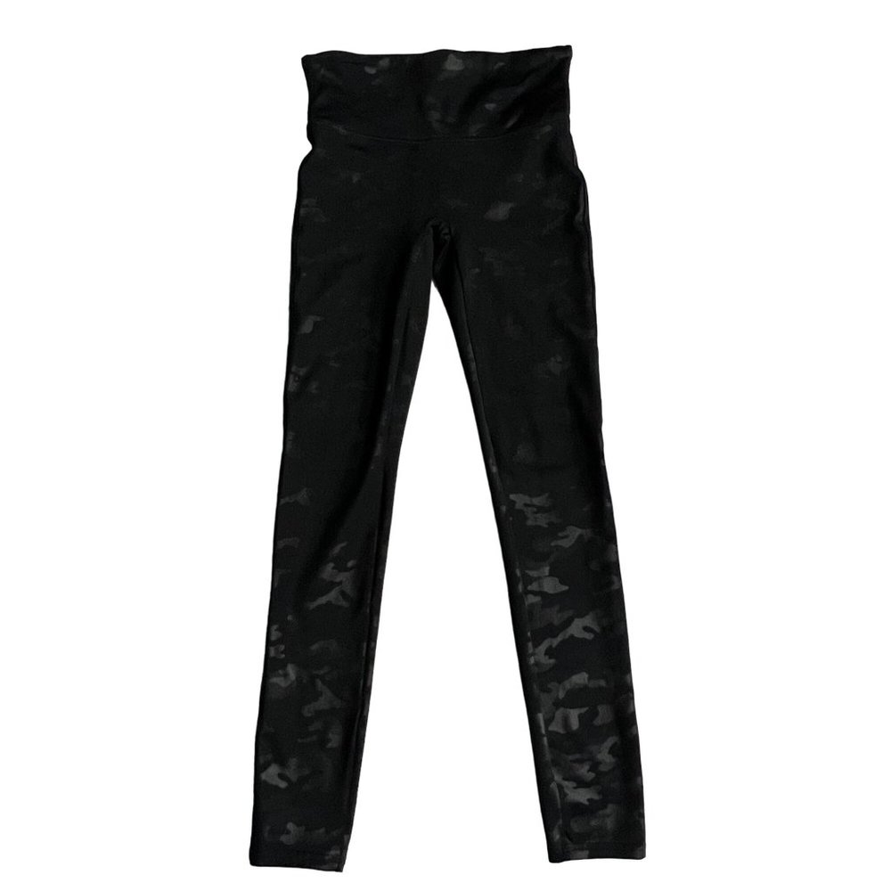 Spanx Black Camo Print Pull On Legging Womens M